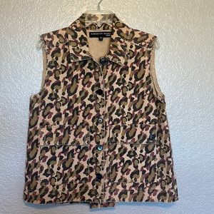 Women’s M Veronica Beard colored Leopard print denim vest.